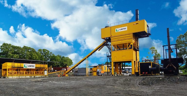 Lintec CSD2500B containerised asphalt mixing plant begins work on Yap Island airport rehabilitation project in Micronesia